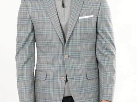 BAR III Mens Gray Single Breasted, Plaid Bomber Jacket Online Hot Sale