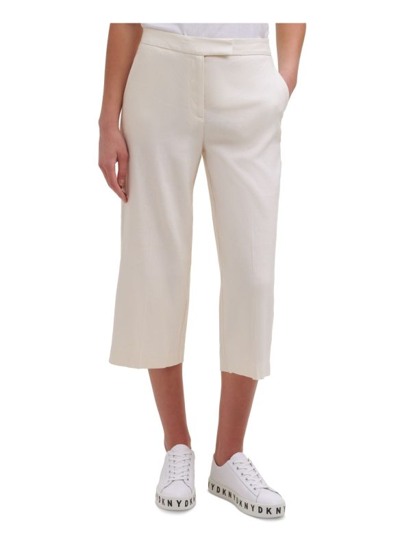 DKNY Womens Stretch Pocketed Cropped Pants For Cheap