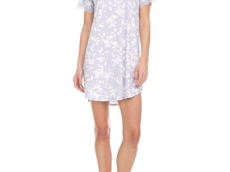 FLORA Light Blue Emilie Floral Everyday Nightgown Online Hot Sale