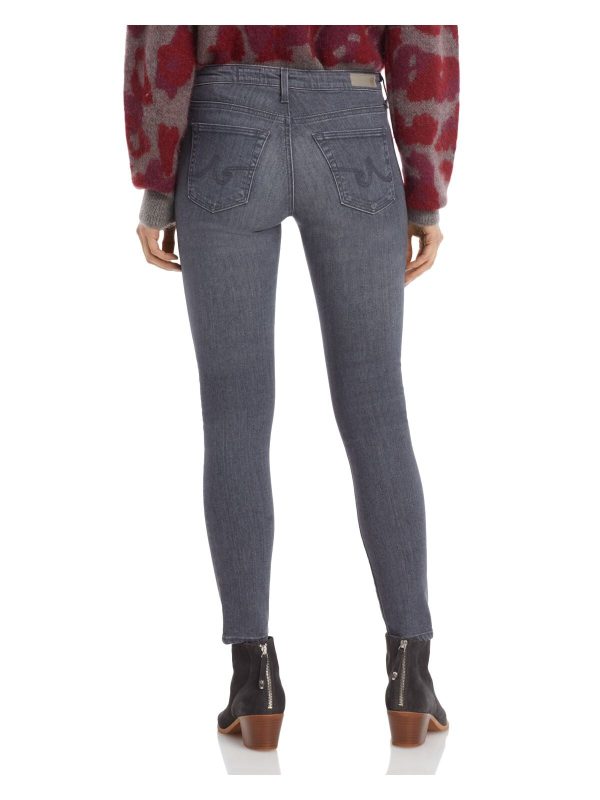 AG Womens Gray Zippered Pocketed Skinny Jeans Online