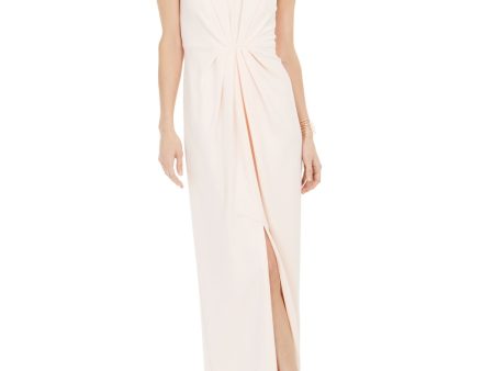 ADRIANNA PAPELL Womens Pleated Sleeveless V Neck Full-Length Evening Dress Online Sale