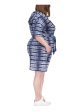 MICHAEL MICHAEL KORS Womens Navy Pocketed Tie Pullover Drawstring Hoodie Printed Elbow Sleeve Knee Length Shift Dress Supply