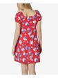 ULTRA FLIRT Womens Floral Short Sleeve Scoop Neck Mini Baby Doll Dress on Sale