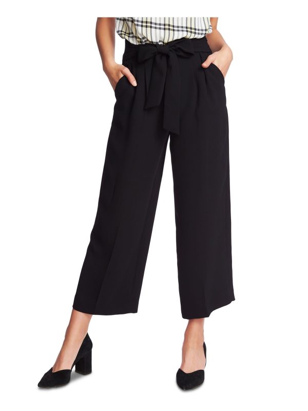 1. STATE Womens Black Pocketed Belted Wide Leg Pants For Sale