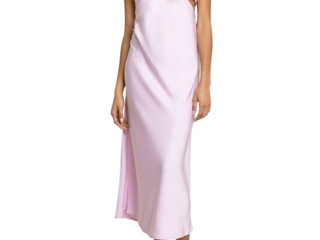 A.L.C Womens Pink Adjustable Zippered Slip Dress Smocked Cut Out Spaghetti Strap Sweetheart Neckline Maxi Evening Dress Hot on Sale