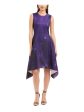 NATORI Womens Zippered Printed Sleeveless Jewel Neck Above The Knee Party Fit + Flare Dress Online now