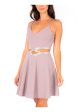 SPEECHLESS Womens Purple Spaghetti Strap V Neck Short Party Fit + Flare Dress Online now