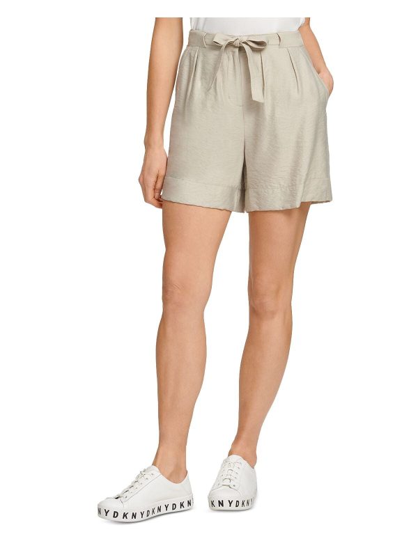 DKNY Womens Pocketed High Waist Shorts Online Hot Sale