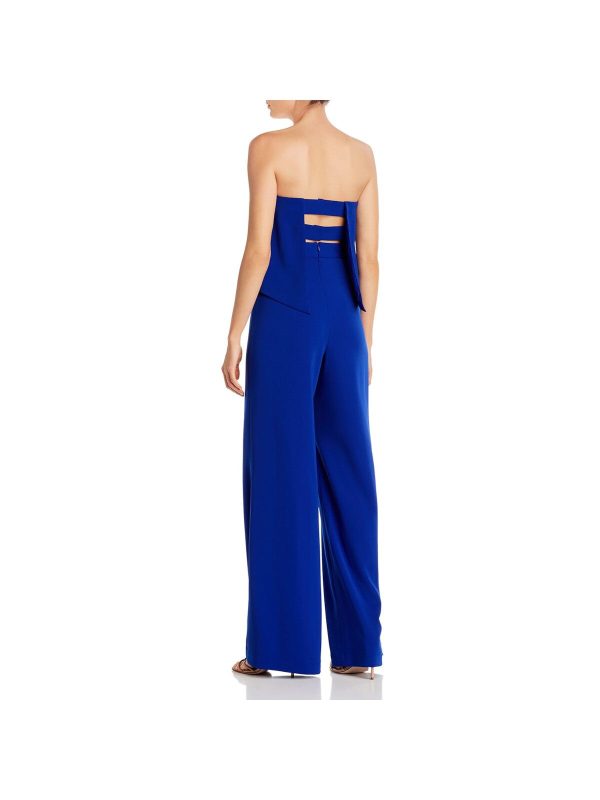 JAY GODFREY Womens Stretch Zippered Strapless Evening Wide Leg Jumpsuit Supply