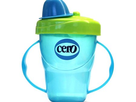 vaso entrenamiento con agarradera y tapa cero 7oz   azul Supply