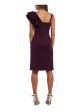 NIGHTWAY Womens Sleeveless Asymmetrical Neckline Above The Knee Evening Sheath Dress Discount