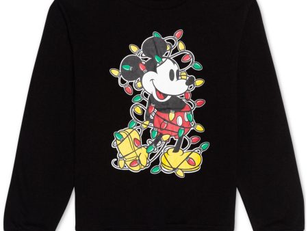 HYBRID APPAREL Womens Black Graphic Holiday Sweatshirt For Sale