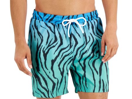 INC Mens Green Drawstring, Regular Fit Quick-Dry Swim Trunks Online now