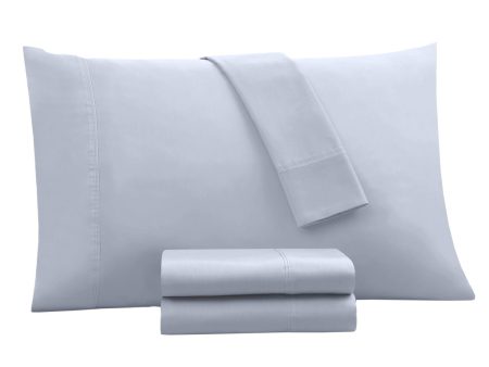 KENSINGSTON GARDEN Valencia Light Blue Solid 1000 Thread Count KING Sheet Set For Discount