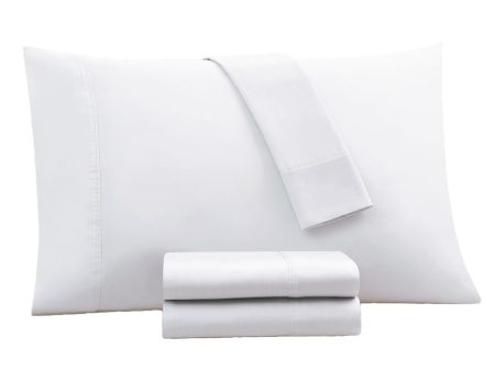 KENSINGSTON GARDEN Valencia White Solid 1000 Thread Count FULL Sheet Set For Sale