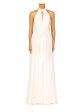 ML MONIQUE LHUILLIER Womens Ivory Lace Zippered Keyhole Sleeveless Halter Full-Length Formal Gown Dress Supply