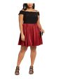 MORGAN & CO Womens Glitter Short Sleeve Off Shoulder Above The Knee Evening Fit + Flare Dress Hot on Sale