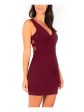 SPEECHLESS Womens Maroon Zippered Illusion-back Sleeveless V Neck Short Cocktail Body Con Dress For Cheap