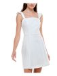 PLANET GOLD Womens Stretch Zippered Sleeveless Square Neck Short Sheath Dress Sale