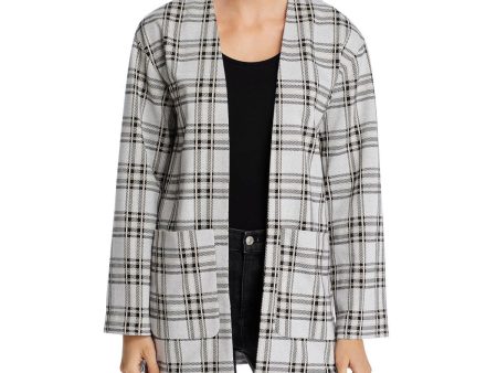 BAGATELLE Womens Pocketed Plaid Long Sleeve Wear To Work Jacket Discount