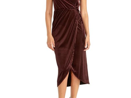 RACHEL ROY Womens Short Sleeve V Neck Midi Cocktail Wrap Dress Online