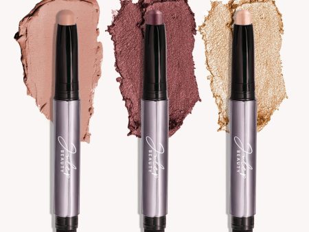 Green-Eyed & Glowing: Eyeshadow 101 Crème-to-Powder Eyeshadow Stick Trio For Sale