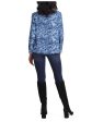 HALSTON Womens Gathered Printed Cuffed Sleeve Jewel Neck Wear To Work Blouse Fashion