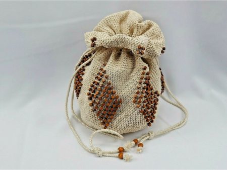 Emily Levine Women s Beige Embellished Crochet Adjustable Strap Shoulder Bag Online Sale