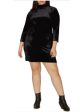 SANCTUARY Womens Stretch Zippered 3 4 Sleeve Mock Neck Short Party Shift Dress Online