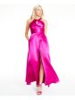 MORGAN & CO Womens Pink Slitted Cross-front Maxi Formal Dress Sale