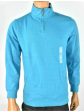 CLUBROOM Mens Light Blue Mock Neck Classic Fit Quarter-Zip Fleece Sweatshirt For Cheap