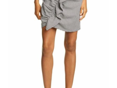 A.L.C Womens Black Ruched Ruffled Houndstooth Short Wear To Work Pencil Skirt Online