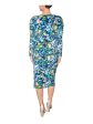 RACHEL RACHEL ROY Womens Blue Zippered Textured Pleated Faux Wrap Design Floral Long Sleeve V Neck Midi Wear To Work Tulip Dress Online Hot Sale