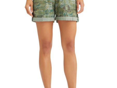 SANCTUARY Womens Pocketed Printed High Waist Shorts Online Hot Sale