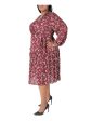 SIGNATURE BY ROBBIE BEE Womens Tie Paisley Balloon Sleeve Surplice Neckline Midi Party Faux Wrap Dress For Cheap