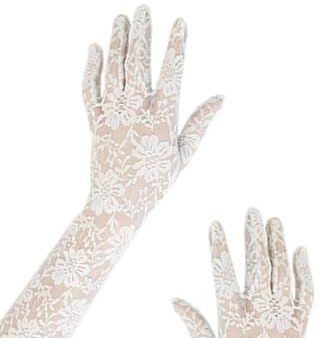 Women s Long White Lace Gloves on Sale