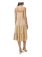 RILEY&RAE Womens Beige Sleeveless V Neck Midi Fit + Flare Dress Fashion