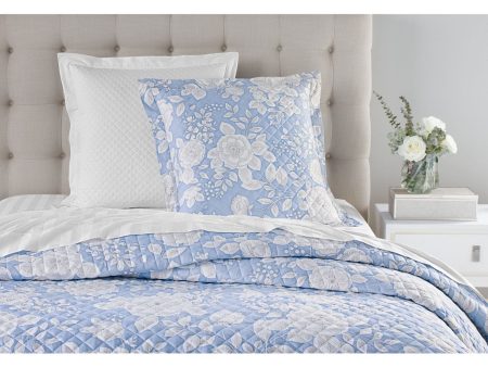 CHARTER CLUB DAMASK COLLECTION Light Blue Floral 30 X 30 in Sham Discount