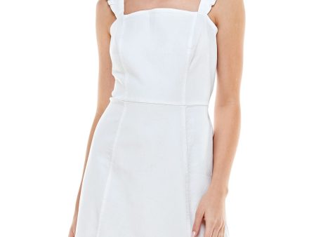 PLANET GOLD Womens Stretch Zippered Sleeveless Square Neck Short Sheath Dress Sale