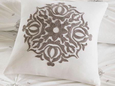 MADISON PARK White Patterned 16 x 16 in Decorative Pillow Online Sale