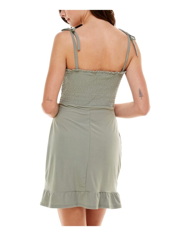 PLANET GOLD Womens Stretch Smocked Sleeveless Sweetheart Neckline Short Sheath Dress Online now