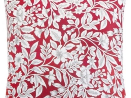 CHARTER CLUB Red Floral 300 Thread Count 26 X 26 Sham on Sale