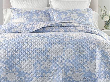 CHARTER CLUB DAMASK COLLECTION Light Blue Printed 210 Thread Count 26 X 26 Sham Online now