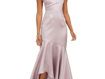 ADRIANNA PAPELL Womens Ruffled Sleeveless Asymmetrical Neckline Maxi Formal Mermaid Dress Online Sale