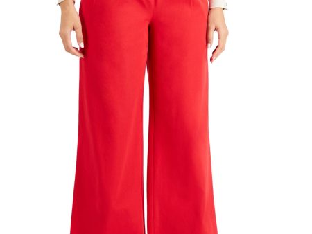 CHARTER CLUB Womens Stretch Pleated Wear To Work Wide Leg Pants Cheap