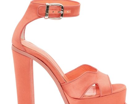 ALEXANDER MCQUEEN Womens Coral Platform 1-1 2  Ankle Strap Cushioned Round Toe Block Heel Buckle Heeled Online now