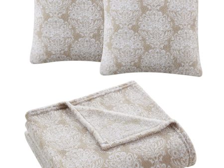 INFINITY HOME Beige Patterned 16 X 16 Decorative Pillow For Cheap