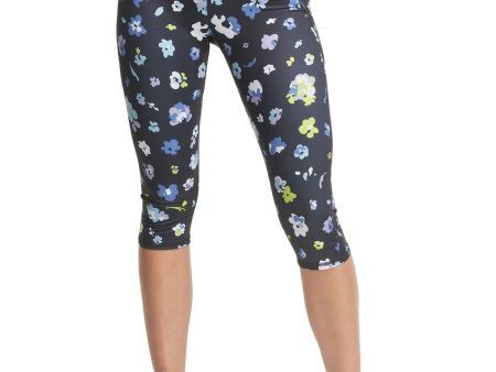 CHAMPION Womens Stretch Moisture Wicking Floral Active Wear Cropped Leggings Sale