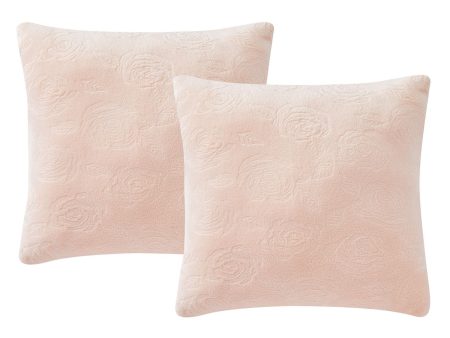 INFINITY HOME Pink Solid 18 x 18 in Square Decorative Pillow For Sale