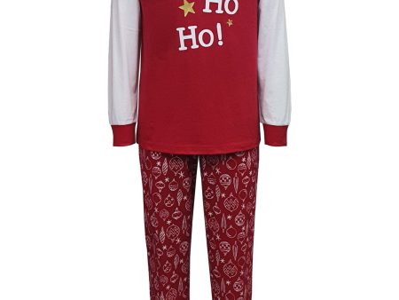 FAMILY PJs Red Drawstring Graphic Long Sleeve Crew Neck Cuffed Holiday Pajamas on Sale